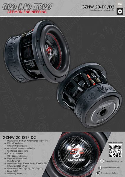 Hovedbilde Ground Zero GZHW 20-D1 500 til 1500W RMS