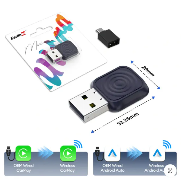 Hovedbilde Carlinkit Apple Carplay/Android Auto Kablet-til-trådløs adapter